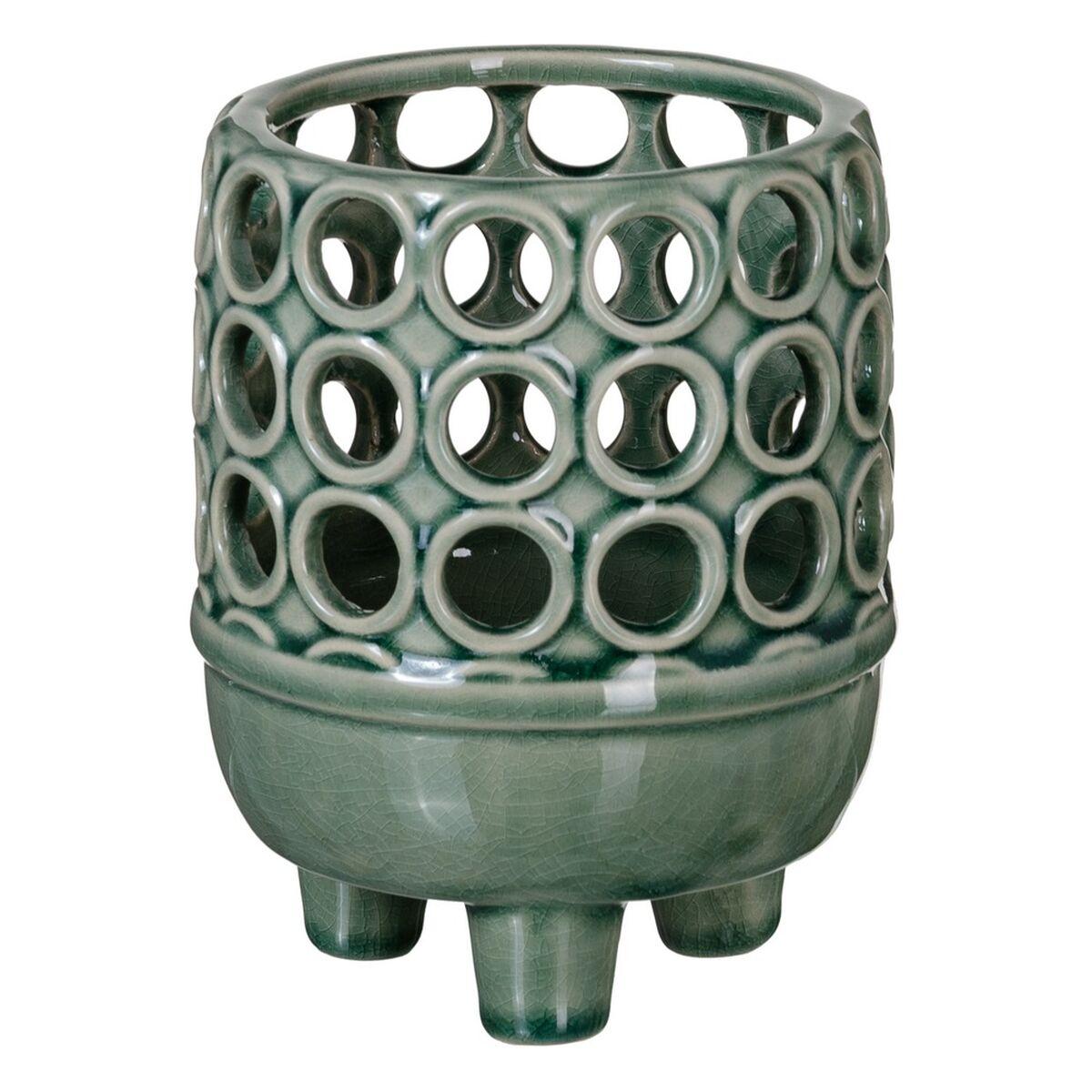 Vase 12,5 x 12,5 x 15,5 cm Keramik Grøn Vase 12,5 x 12,5 x 15,5 cm Keramik Grøn
