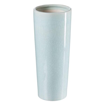 Vase 13 x 13 x 33 cm Keramik Turkisblå