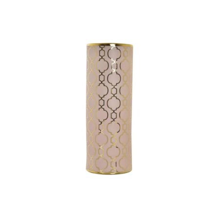 Vase 13,5 x 13,5 x 36 cm Porcelæn Pink Gylden Orientalsk Chromsalt