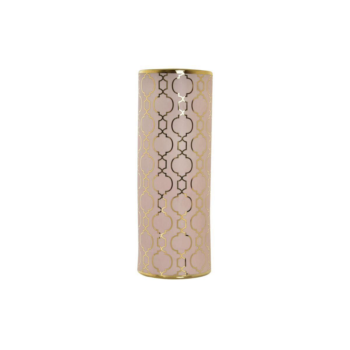Vase 13,5 x 13,5 x 36 cm Porcelæn Pink Gylden Orientalsk Chromsalt Vase 13,5 x 13,5 x 36 cm Porcelæn Pink Gylden Orientalsk Chromsalt