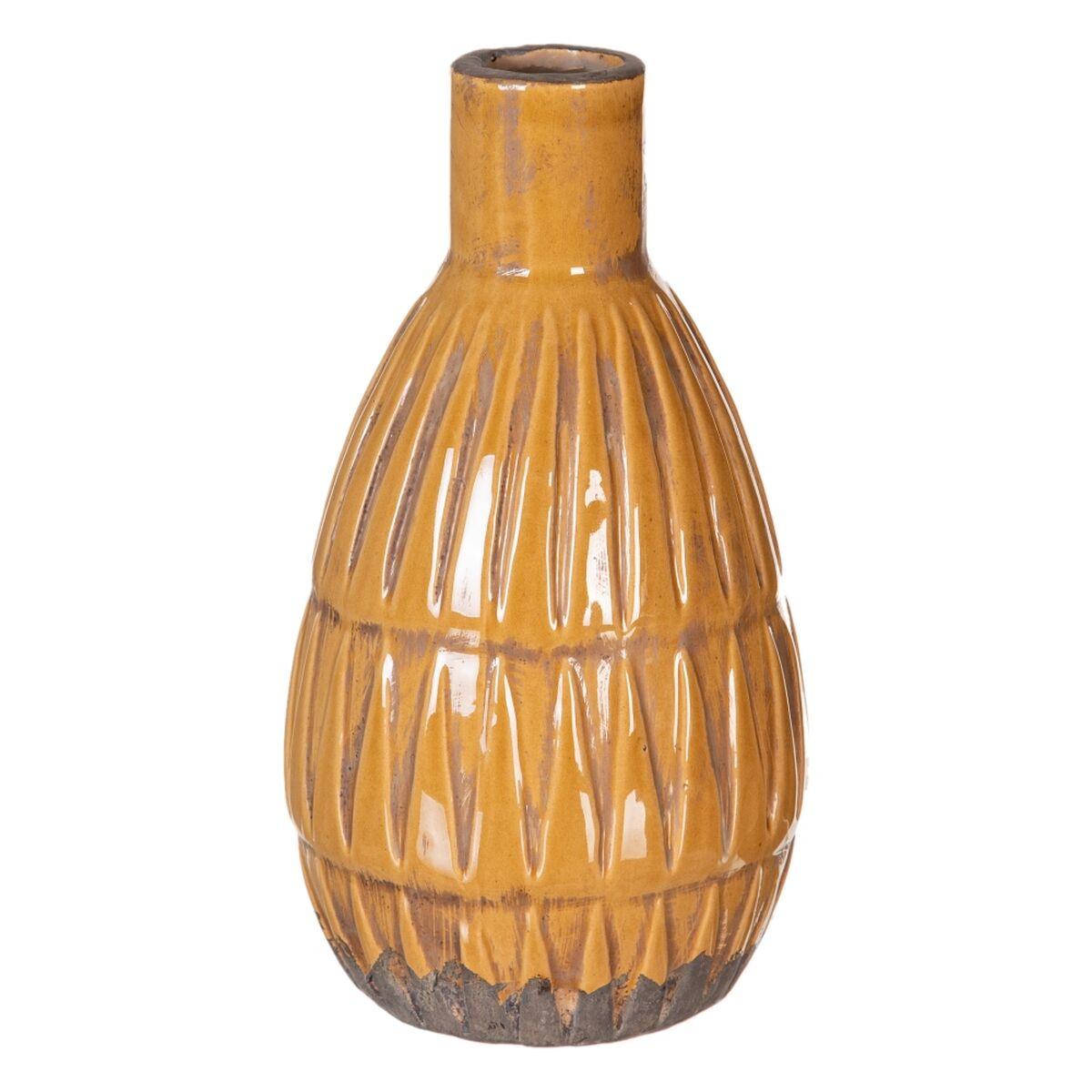 Vase 14 x 14 x 25,5 cm Keramik Sennep Vase 14 x 14 x 25,5 cm Keramik Sennep