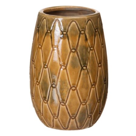 Vase 15 x 15 x 22,5 cm Keramik Sennep