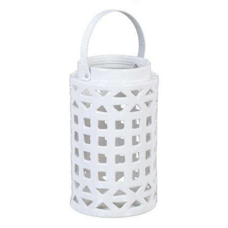Vase 15 x 15 x 25,5 cm Keramik Hvid
