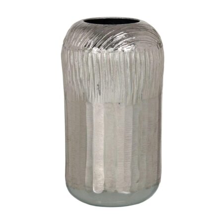 Vase 15 x 15 x 28 cm Sølv Aluminium