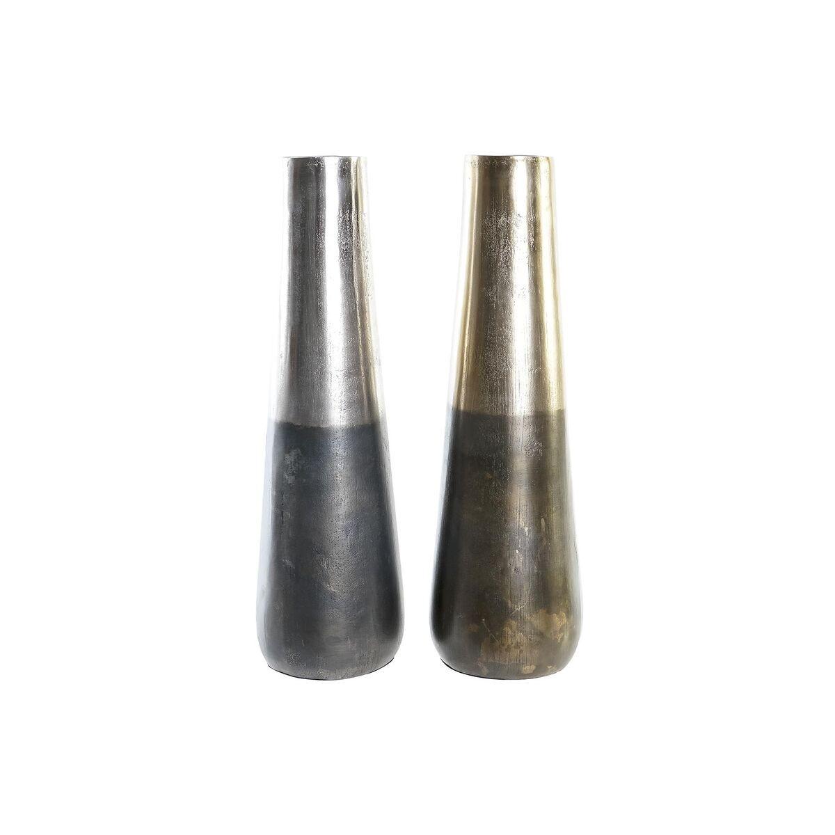 Vase 15,5 x 15,5 x 49,5 cm Aluminium Moderne (2 enheder) Vase 15,5 x 15,5 x 49,5 cm Aluminium Moderne (2 enheder)