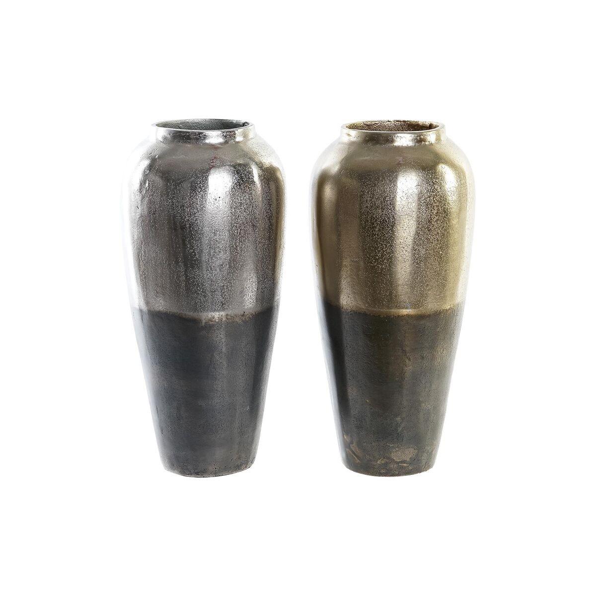 Vase 16 x 16 x 33,5 cm Aluminium To-farvet Moderne (2 enheder) Vase 16 x 16 x 33,5 cm Aluminium To-farvet Moderne (2 enheder)