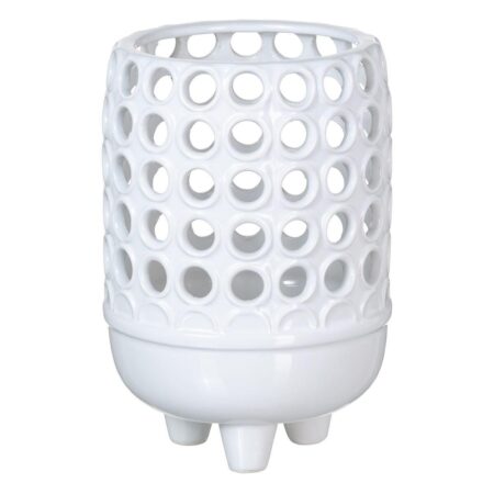 Vase 16,5 x 16,5 x 24,5 cm Keramik Hvid