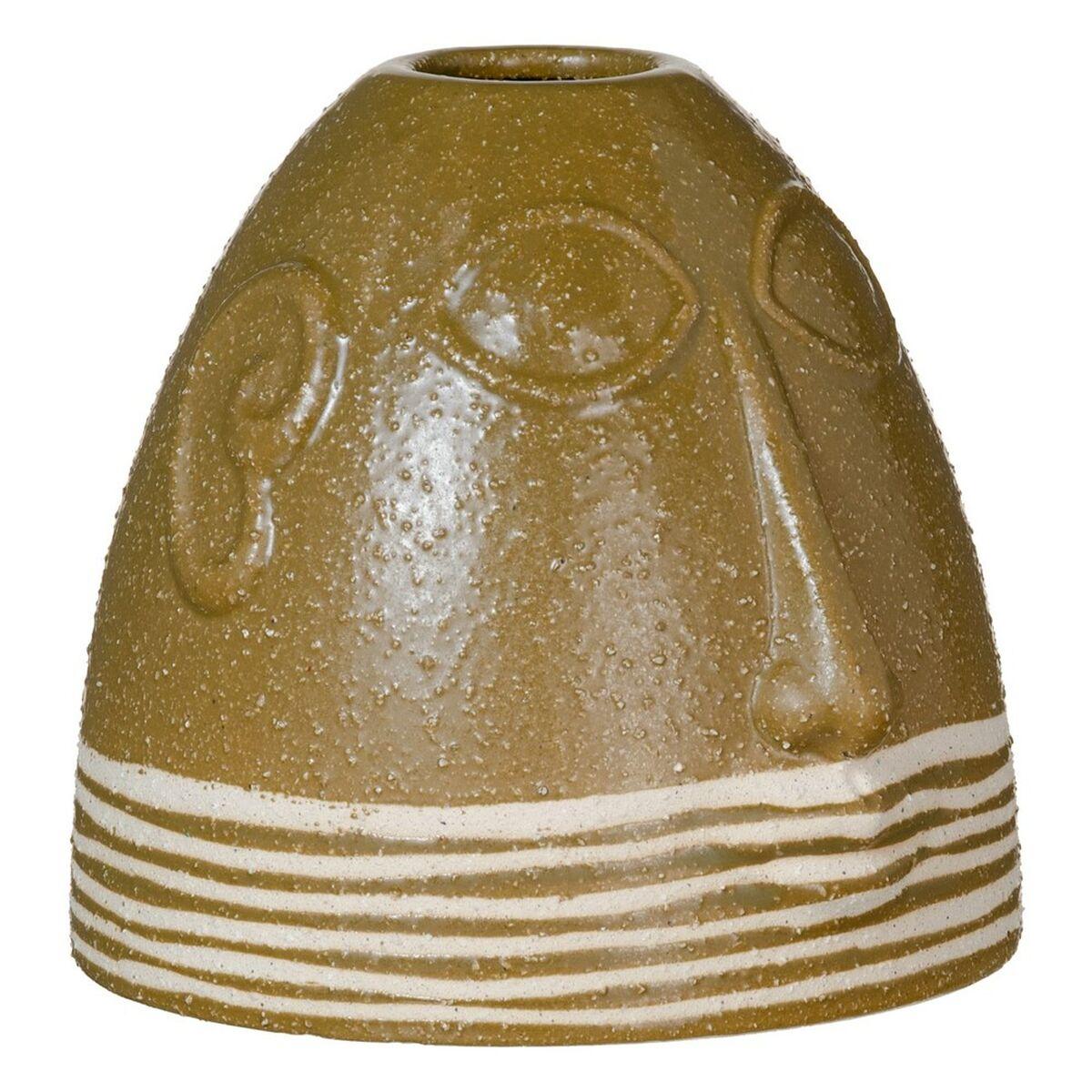 Vase 18 x 17 x 16 cm Keramik Brun Vase 18 x 17 x 16 cm Keramik Brun