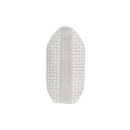 Vase 18 x 8 x 36 cm Hvid Harpiks Moderne