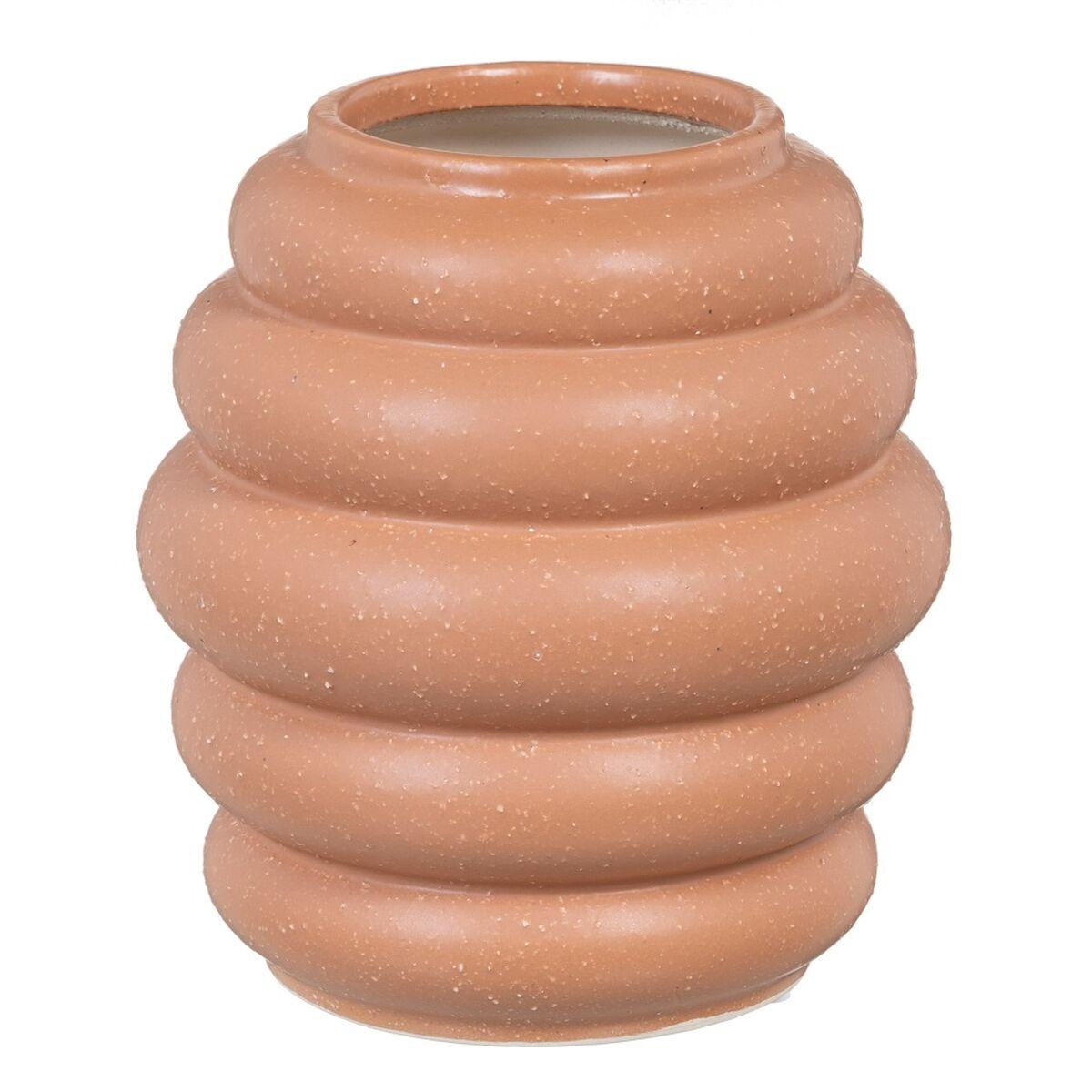 Vase 18,5 x 18,5 x 20 cm Keramik Orange Vase 18,5 x 18,5 x 20 cm Keramik Orange