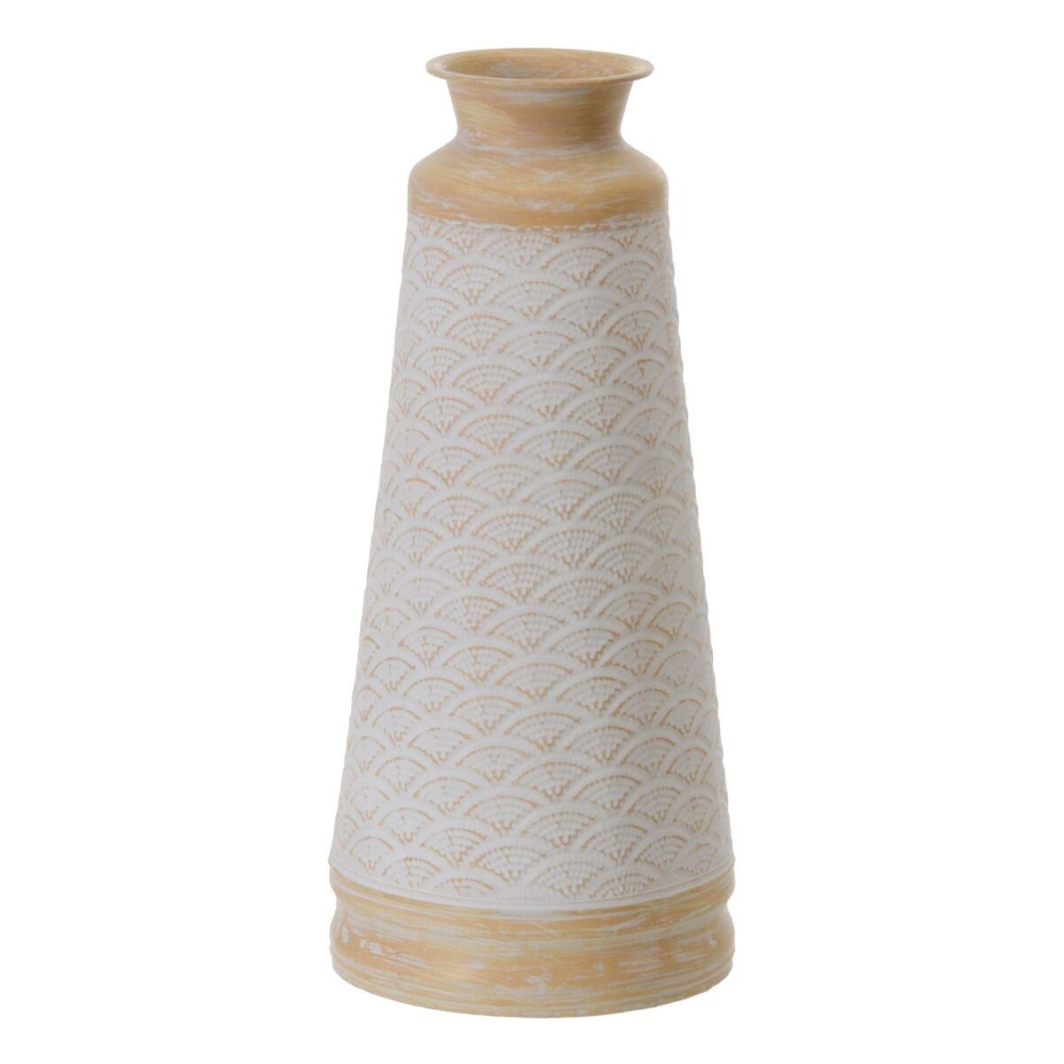 Vase 22 x 22 x 49,5 cm Natur Metal Hvid Vase 22 x 22 x 49,5 cm Natur Metal Hvid