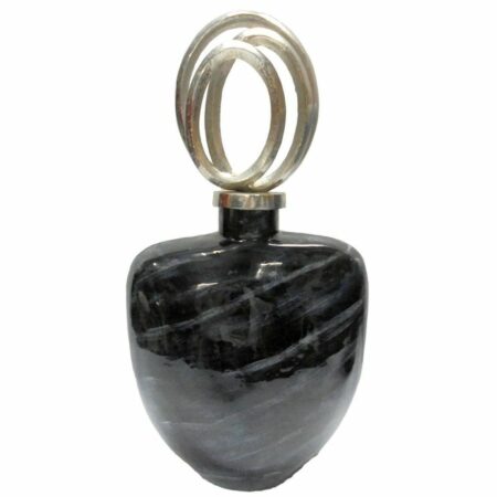 Vase 28 x 14 x 48 cm Krystal Sølvfarvet Sort Aluminium Moderne