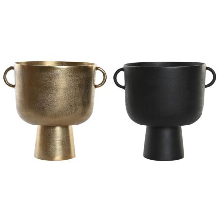 Vase 36 x 29 x 33 cm Sort Gylden Aluminium Moderne (2 enheder)