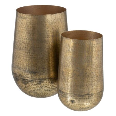 Vase 42 x 42 x 60 cm Gylden Aluminium (2 enheder)