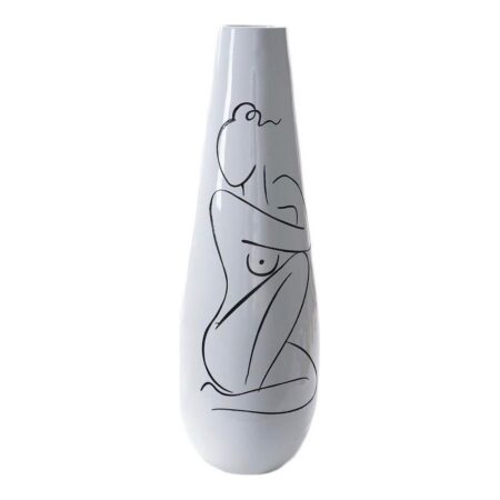 Vase Abstrakt Hvid Harpiks Moderne (31.5 x 31.5 x 95.5 cm)