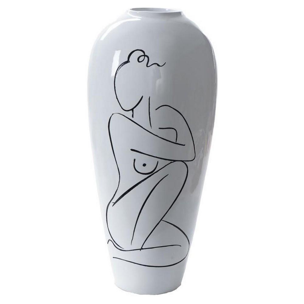 Vase Abstrakt Hvid Harpiks Moderne (34 x 34 x 73.5 cm) Vase Abstrakt Hvid Harpiks Moderne (34 x 34 x 73.5 cm)