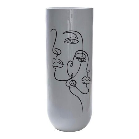 Vase - Abstrakt, hvid harpiks, moderne, 35 × 35 × 90 cm