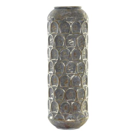 Vase Ældet overflade Grå Gylden Metal Orientalsk 19 x 19 x 47 cm