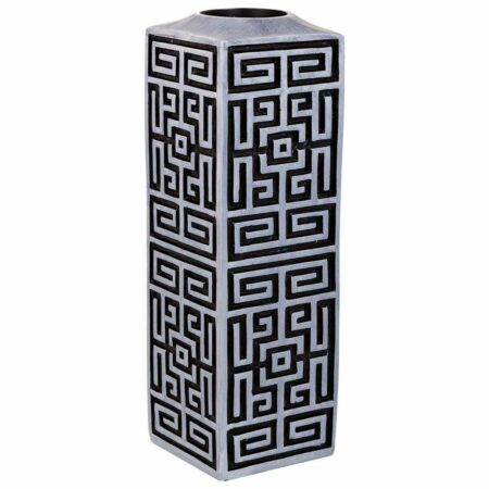 Vase Alexandra House Living Grå Sølv Polyesterharpisk 12 x 38 x 12 cm