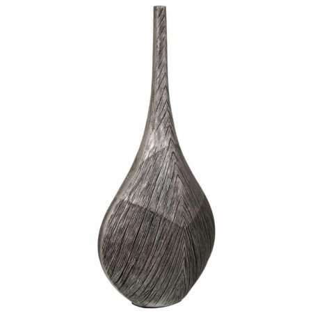Vase Alexandra House Living Grå Sølv Polyesterharpisk 13 x 48 x 23 cm