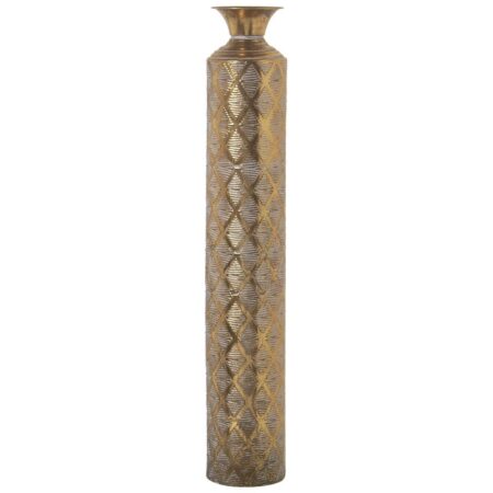 Vase Alexandra House Living Gylden Metal 13 x 13 x 76 cm