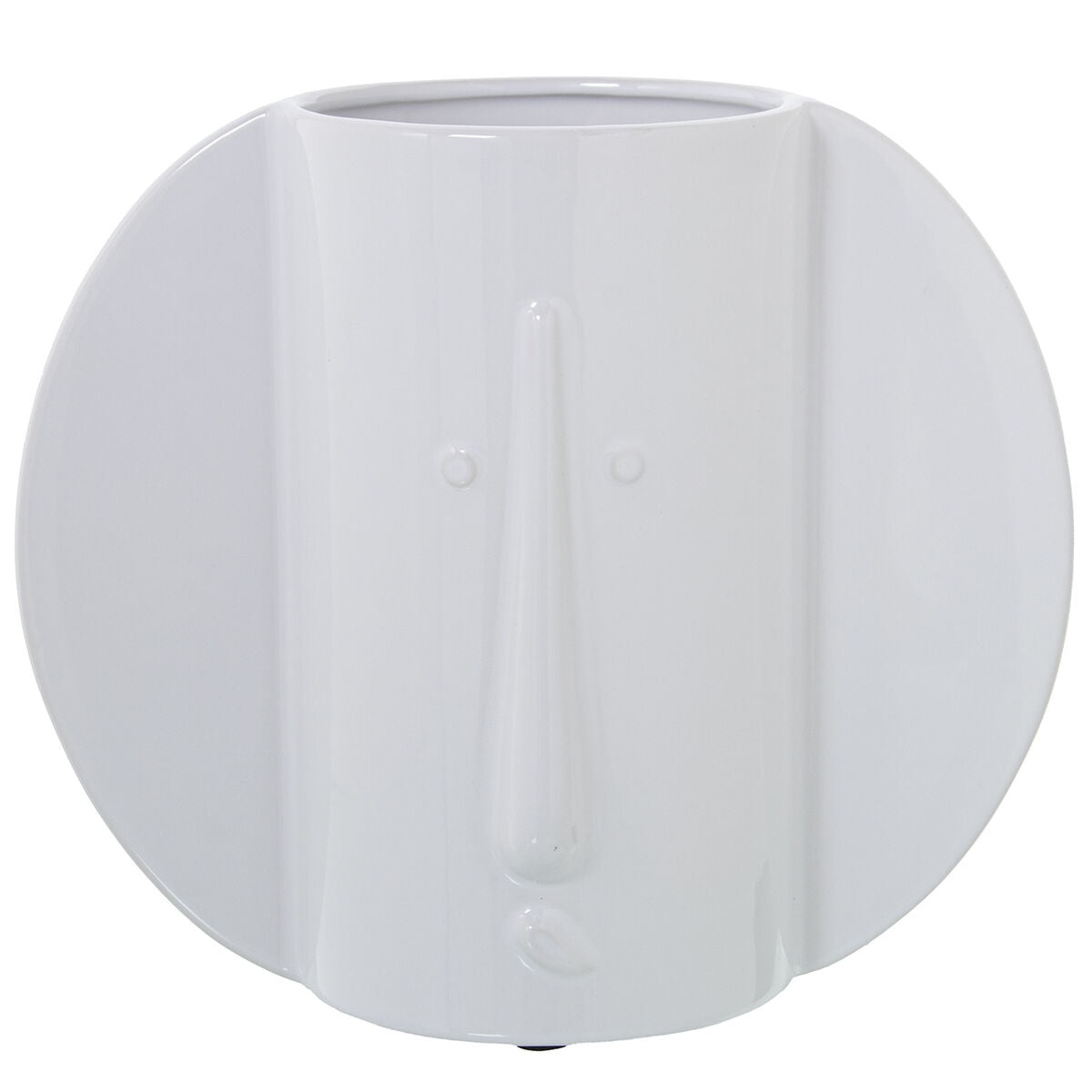 Vase Alexandra House Living Hvid Keramik Skinnende Ansigt 13 x 24 x 20 cm Vase Alexandra House Living Hvid Keramik Skinnende Ansigt 13 x 24 x 20 cm