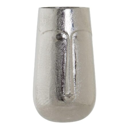 Vase Ansigt Sølvfarvet Aluminium Moderne 16 x 16 x 28 cm