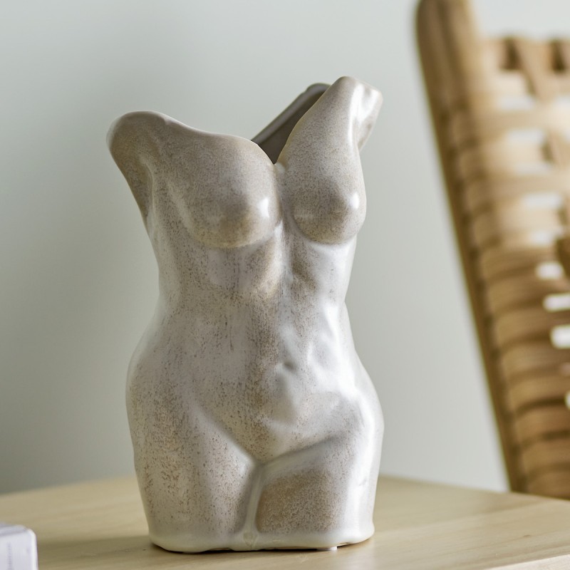 Vase "Athena" naturfarvet kvindekrop - Bloomingville H: 23 Vase "Athena" naturfarvet kvindekrop - Bloomingville H: 23