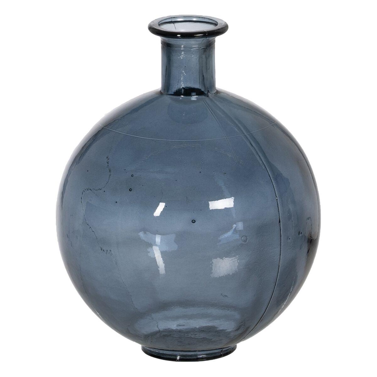 Vase Blå genbrugsglas 20 x 20 x 25 cm Vase Blå genbrugsglas 20 x 20 x 25 cm