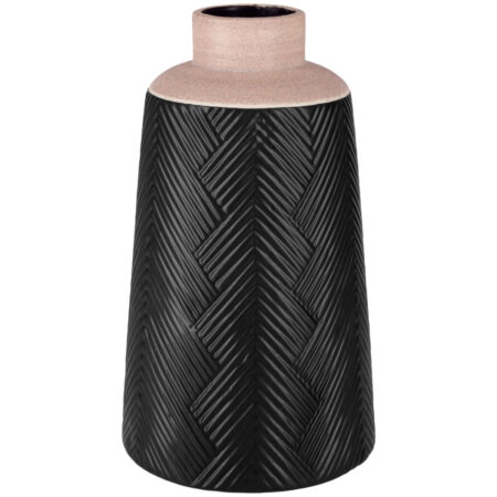 Vase Borka; 15.7x26 cm (⌀xH); Beige/Sort