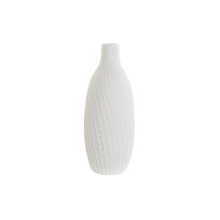 Vase DKD Home Decor Keramik Hvid (8 x 8 x 19,5 cm)