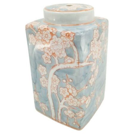 Vase DKD Home Decor Porcelæn Blå Orange (15.5 x 15.5 x 21.5 cm)