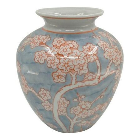 Vase DKD Home Decor Porcelæn Blå Orange Orientalsk (22 x 22 x 25 cm)