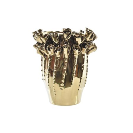 Vase DKD Home Decor Porcelæn Gylden Moderne (18 x 18 x 23 cm)