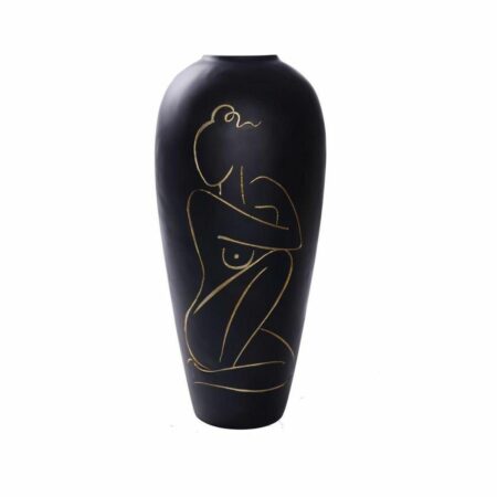 Vase - Dame, sort harpiks, moderne, 34 × 34 × 73,5 cm