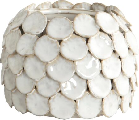 Vase, Dot, Hvid, dia: 15 cm, h: 10 Ch0500