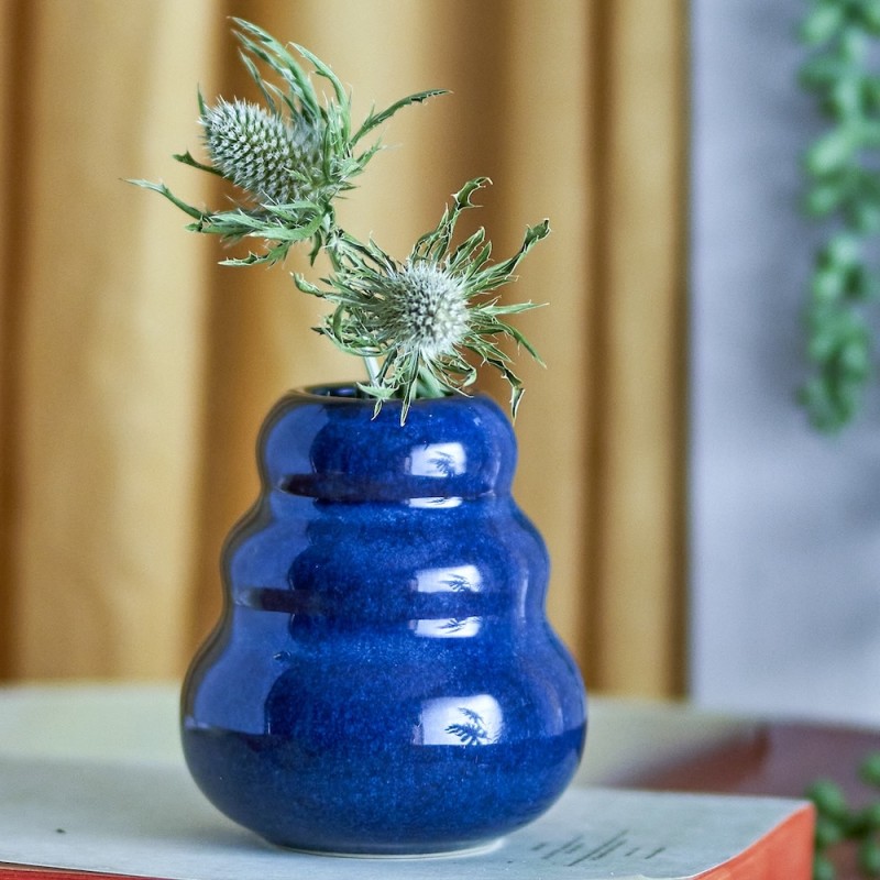 Vase "Faramir" blå - Bloomingville H: 9,5 Vase "Faramir" blå - Bloomingville H: 9,5