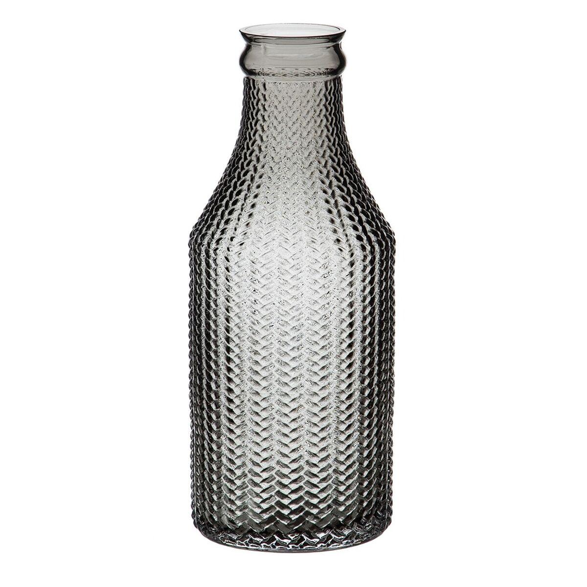 Vase Grå Glas 10 x 10 x 25 cm Vase Grå Glas 10 x 10 x 25 cm