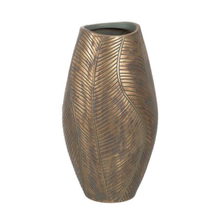 Vase Grøn Gylden Polyesterharpisk 22 x 22 x 40 cm