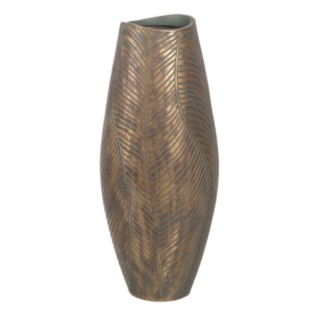 Vase Grøn Gylden Polyesterharpisk 22 x 22 x 54 cm