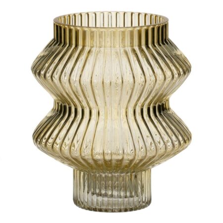 Vase Gul Krystal 16,5 x 16,5 x 20 cm