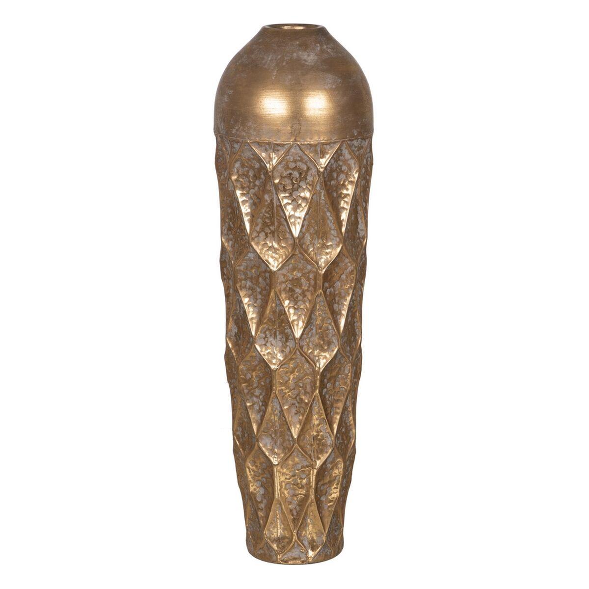 Vase Gylden Jern 25 x 25 x 85 cm Vase Gylden Jern 25 x 25 x 85 cm