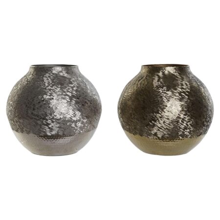 Vase Gylden Sølvfarvet Aluminium Moderne 33 x 33 x 29 cm (2 enheder)