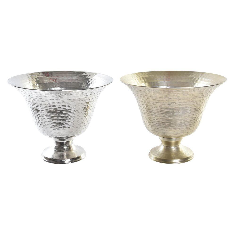 Vase Gylden Vinglas Champagne Sølvfarvet Aluminium 30 x 30 x 23 cm Moderne (2 enheder) Vase Gylden Vinglas Champagne Sølvfarvet Aluminium 30 x 30 x 23 cm Moderne (2 enheder)
