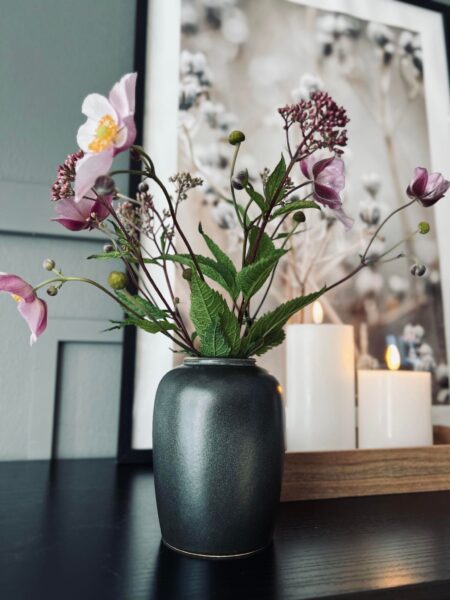 Vase H 12cm – Grå stentøj