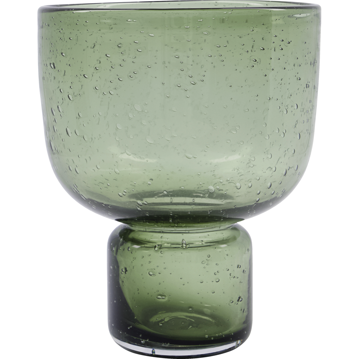 Vase, HDFarida, Olive green - Olive green / Glass / h: 22 cm, dia: 17 cm Vase, HDFarida, Olive green - Olive green / Glass / h: 22 cm, dia: 17 cm