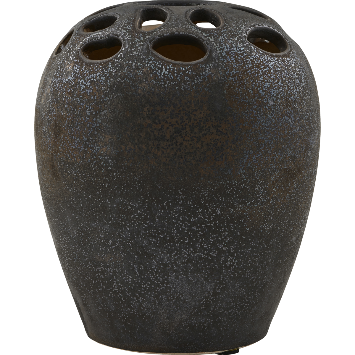 Vase, HDVarios, Sortbejdset - Black stain / Earthenware , Glaze / h: 19 cm, dia: 16 cm Vase, HDVarios, Sortbejdset - Black stain / Earthenware , Glaze / h: 19 cm, dia: 16 cm