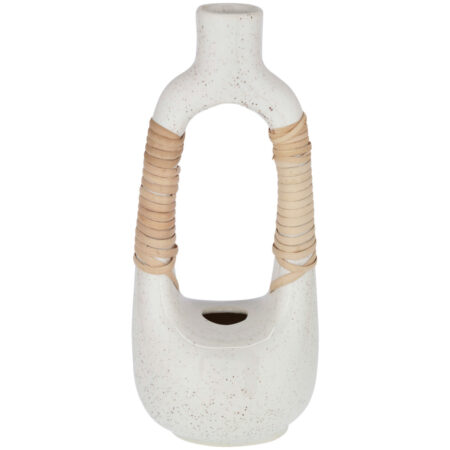 Vase Hana; 11.2x10.4x26 cm (LxBxH); Beige/Natur