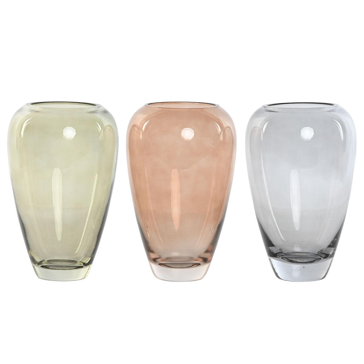 Vase Home ESPRIT Blå Grøn Rav Krystal Moderne 13 X 13 X 20,7 cm (3 enheder) Vase Home ESPRIT Blå Grøn Rav Krystal Moderne 13 X 13 X 20,7 cm (3 enheder)