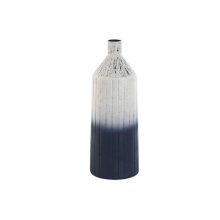 Vase Home ESPRIT Blå Hvid Metal 16 x 16 x 44,4 cm